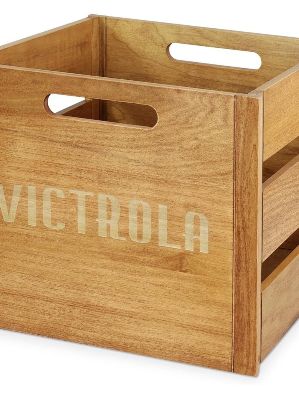 Wooden Record Crate â Tabletop Vinyl Album Holder, No-Tool Assembly, Holds Over